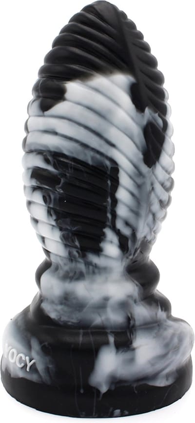 Kiotos Monstar - Buttplug Beast 5 - 16.5 x 6.5 cm - Tie Dye Zwart/Wit