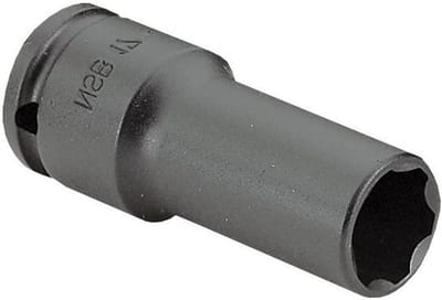 Slagmoerdoppensleutel - Lange dop - Mechanisch werk - Convex profiel - 17 mm - Metaal