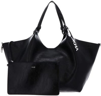 DKNY handtas schoudertas Paula Tote Bag Black / Silver zwart