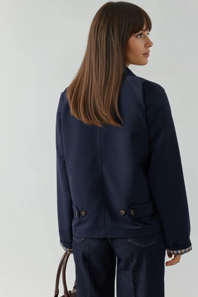 Gekleed Ruit Motief Voering Jacket met Knopsluiting