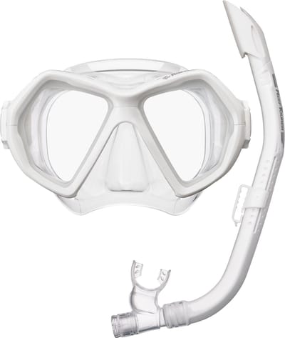 ReefTourer Snorkelset Volwassenen – Premium siliconen duikbril met twee vensters en snorkel – Wit – RC-0107-WIT