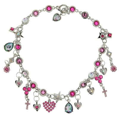 Behave - Ketting met Roze Bedels - Zilverkleur - Vrolijke Stijl
