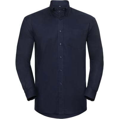 Russell Collectie Heren Lange Mouw Easy Care Oxford Shirt (Heldere marine)