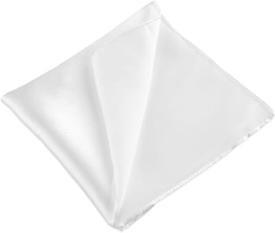 Stijlvolle Zijde Pocket Square voor Mannen - Effen Kleur Zakdoek voor Pak, Perfecte Cadeau voor Vader en Kerst (25x25cm, Wit)
