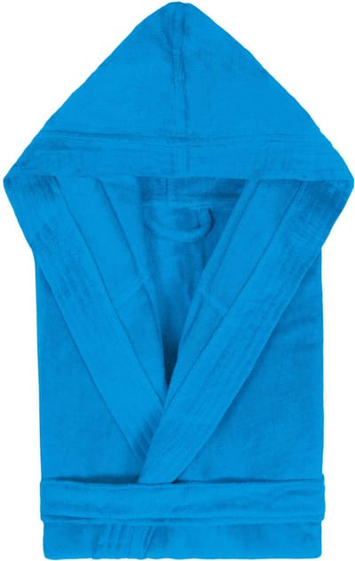 Badjas met Capuchon Uni Cool Velours Turquoise col 2334 maat L