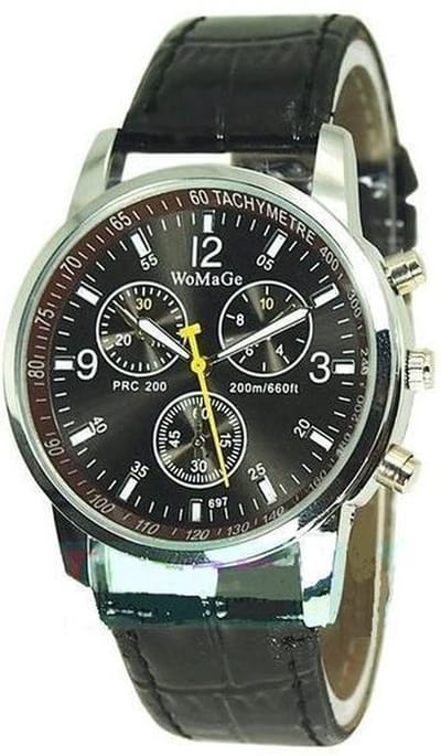 WoMaGe heren Horloge 40 mm zwart I-deLuxe verpakking