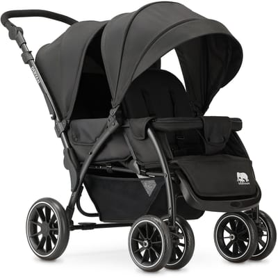 Deryan Elena Duo Buggy - Dubbele Buggy - Compact Lichtgewicht - Zwart