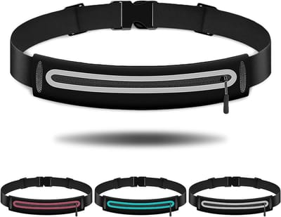 Hardloopheupzak voor mobiele telefoon met reflecterende strepen - Sportieve en comfortabele tas in grijs voor actieve outdoor activiteiten