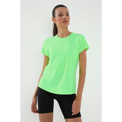 Dames Effen Korte Mouwen Rondhals T-Shirt