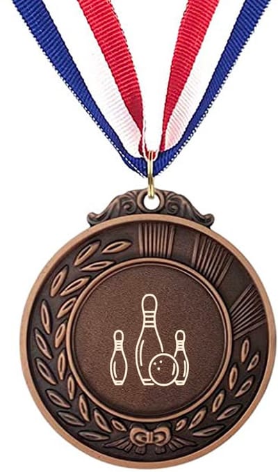 Akyol - bowlen medaille bronskleuring - Bowlen - sporters - inclusief kaart - sport cadeau - sporten - leuk kado voor je sporter om te geven