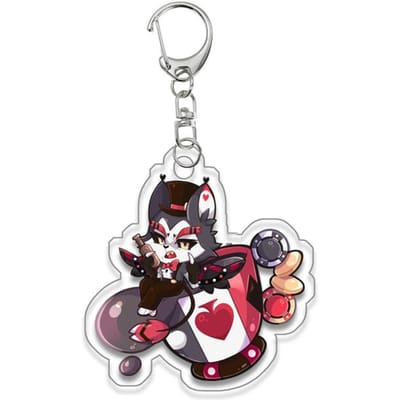 Acryl Sleutelhanger voor Hazbin Hotel Charlie Morningstar Alastor Vaggie Angel Dust Sleutelring Rugzak Hanger Decoratie Cadeau gray