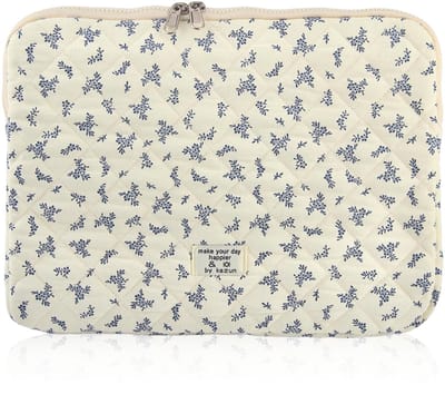 Dailygoods- Laptophoes 14 inch - Schattige Bloemen - Esthetische Laptoptas - Compatibel met MacBook Air/Pro - Geschikt voor 13-13,3 inch Notebooks - Zacht en Beschermend