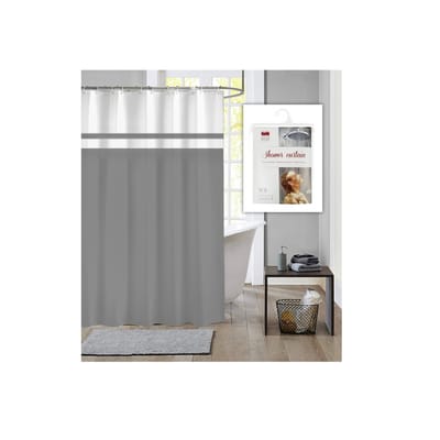 Dutch House Douchegordijn - 180x200cm - Incl. Ringen - Simply Grijs
