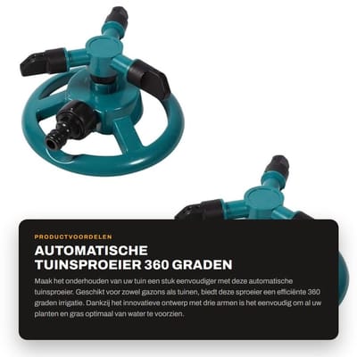 Dailygoods- Tuinsproeier 360 Graden - Sproeikop - Zwenksproeier - Irrigatie - Tuinverzorging - Hoogwaardig ABS Materiaal - Irrigatiesproeier