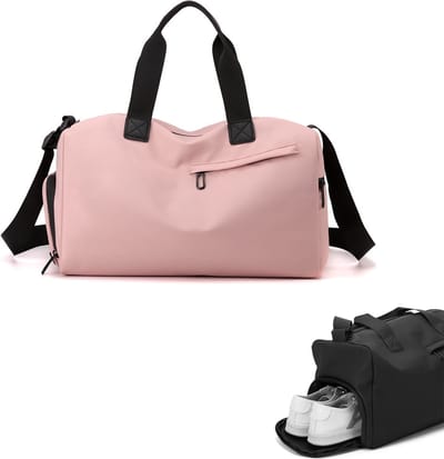 KZQ Multifunctionele sporttas met schouderriem - Lichtgewicht duffel voor fitness reizen en dagelijks gebruik - Roze