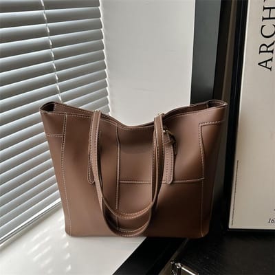Retro Draagtas in Hong Kong-stijl voor Dames Nieuwe Koreaanse Stijl Pendeltas Modieuze Handgedragen Schoudertas met Grote Capaciteit gray