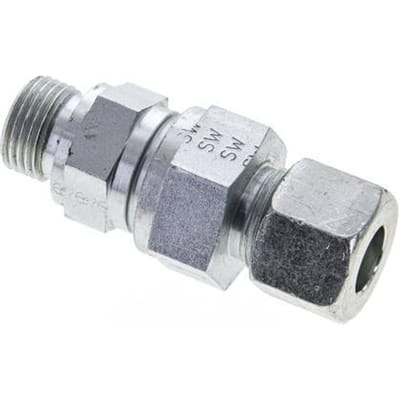 14S (M22x1.5) & G1/2'' Regeling-Uit Elektrolytisch verzinkt Stalen Terugslagklep Snijring Buitendraad 1-400 bar ISO 8434-1