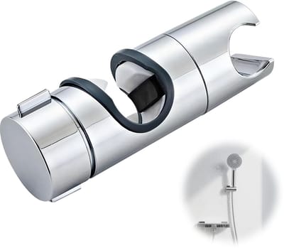SnelShoppen - Handdouchehouder Douchestang 18-25 mm, Draaibare Douchekophouder, Verstelbaar, Glanzend Chroom, Badkamer Accessoire, Universele Compatib