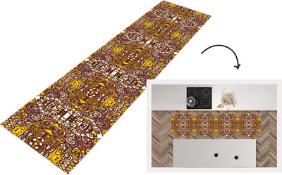 Keukenloper - Loper keuken - Patroon - Azteken - Mexico - 200x50 cm - Keukenloper vinyl