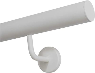 Roestvrijstalen Leuning - Wandsteun Leuning - Veilig Traplopen - Gepoedercoat Wit - 200 cm Lengte - Wit