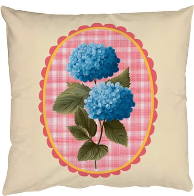 Sierkussens - Kussentjes Woonkamer - 50x50 cm - Bloemen - Blauw - Lijst - Bladeren