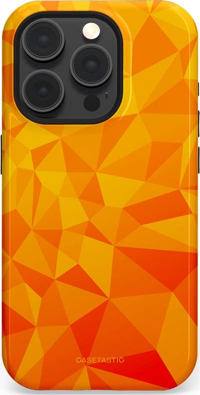 Casetastic Hoesje Geschikt voor Apple iPhone 15 Pro Magsafe - Stijlvolle Beschermende Duo-layer Case - Citrus Polygoon