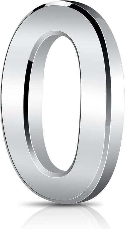 Huisnummer, 0 in Zilver Acryl Huisnummer, Hoogte 7,5 Cm, Zelfklevend Huisnummer, Voor Deur, Brievenbus, Buiten, Anti-dief, Weerbestendig De Vicloon Store Openen
