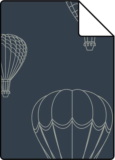Proefstaal ESTAhome behang luchtballonnen donkerblauw - 26.5 x 21 cm - 139721-S