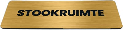 Deurbordje Goud-look met tekst stookruimte - Formaat 150 x 50 mm x 1,6 mm - Zelfklevend | Luxe uitstraling | Geborstelde Gouden toplaag | Gratis Verzending | Decoporta
