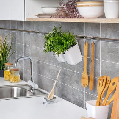 Zelfklevende tegelmuurstickers voor keuken en badkamer - 24 gewaxte betontegelstickers - 24 stickers 20x20cm