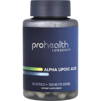 ProHealth Longevity, acide alpha-lipoïque, 1 000 mg, 60 capsules (500 mg par gélule)