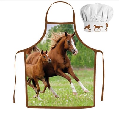 Paarden Kooksetje – Schort en Koksmuts voor Kinderen met Paardenprint | Koken en Spelen voor Jonge Chefs