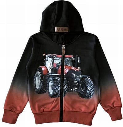 Kinder vest rode tractor trekker zwart maat 92