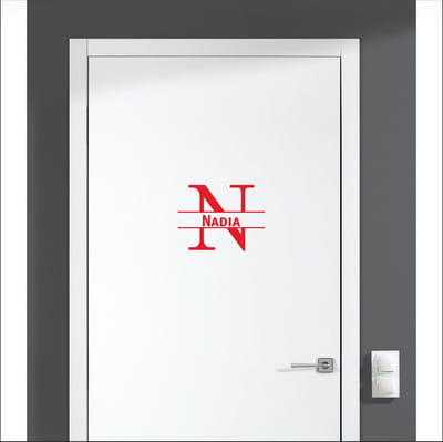 Deursticker Met Naam -  Nadia - Rood