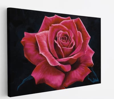 Saammp Canvas Schilderij - Roos - Rood - Kunst - Natuur - Abstract - 45x30 - Foto op canvas - Wanddecoratie - Muurdecoratie Woonkamer - Kantoor Decoratie