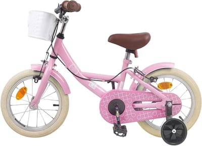 Kinderfiets - Peuterfiets Kleuterfiets - Leren Fietsen - Verstelbaar Stuur Zadel - 14 inch - Lichtroze