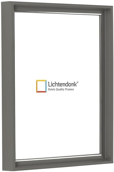 Design Fotolijst - Grijs met Zilverlijn - Fotomaat 10x15 - Helder glas - Art.nr. 1075000510152
