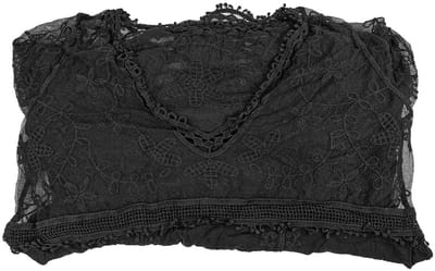 Allecto - Dames Strandjurk - Gehaakte Kanten - Sexy Doorzichtige Mesh - Zwart - Bikini Cover Up - Perfect voor Zomer - 3/4 Mouwen