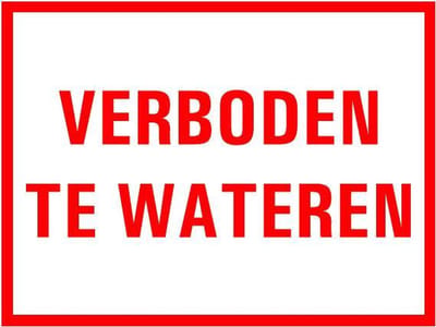 Verboden te wateren tekstbord - kunststof 400 x 250 mm