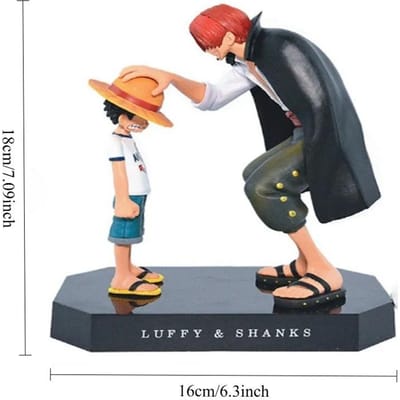 One Piece Entourage Chapeau de Paille Route Volante Shanks aux Cheveux Rouges Modèle Fait Main Ornement de Bureau de Voiture Édition Collection Scène black