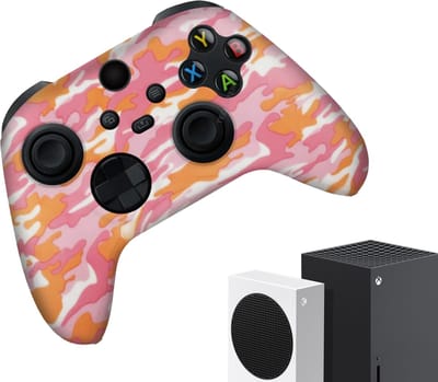 Gadgetpoint - Hoesjes & Skins voor Xbox Series X & S - Performance Gaming Case - Soft Grip Covers - Anti-Slip Controller Accessoires - Camo - Roze