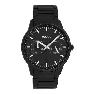 OOZOO Timepieces - Zwarte horloge met roestvrijstalen armband - C11624