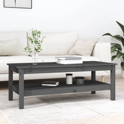 vidaXL - Salontafel - 110x50x40 - cm - massief - grenenhout - grijs