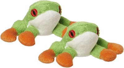 2x stuks pluche boomkikker knuffel 10 cm - Kikkers knuffeldieren