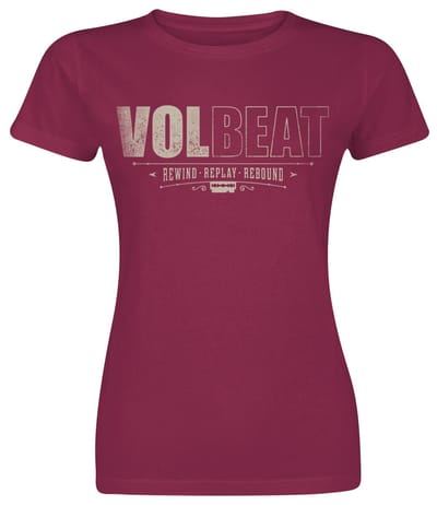 Volbeat T-shirt - Distressed Logo - S tot XXL - voor Vrouwen - rood