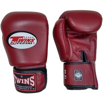 Twins Special BGVL-3 Maroon - Leren bokshandschoenen - 16 oz - Bordeaux Rood
