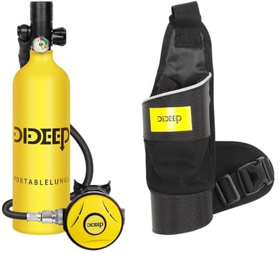 Pelor Mini Duiktank 1L - Draagbare Duikcilinder - 3000 PSI - Onderwaterfles - 10-20 Min Duiktijd - Aluminium - Geel