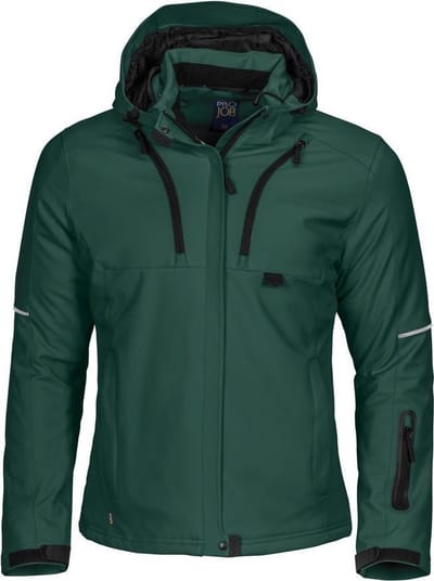 ProJob 3413 DAMES GEVOERDE SOFTSHELL JAS 643413 - woudgroen - S