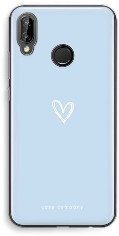 Case Company® - Hoesje geschikt voor Huawei P20 Lite hoesje - Klein Hart Blauw - Soft Cover Telefoonhoesje - Bescherming aan alle Kanten en Schermrand