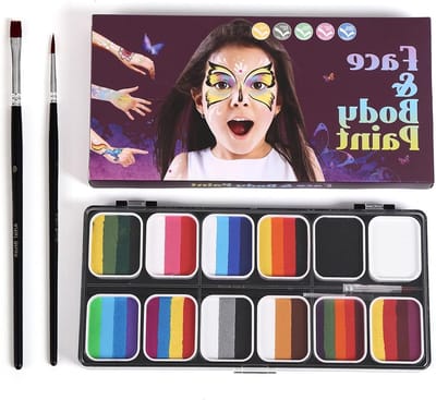 Professionele Wateractieve Lichaamsverf Set voor Kostuumfeesten, Verjaardagsmake-up en Festivals